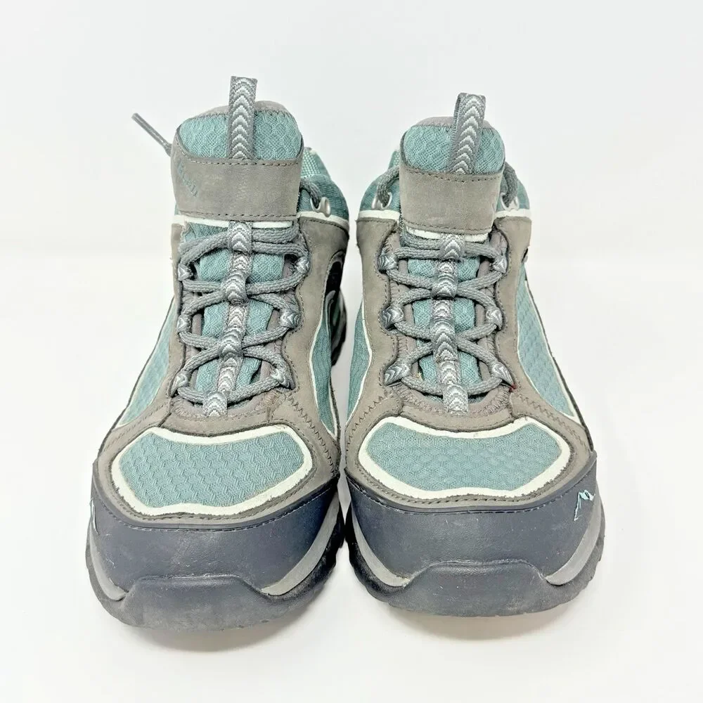 LL Bean 290378 Gore-Tex Gray Teal Lace Up Hiking Walking Shoes Womens 9M